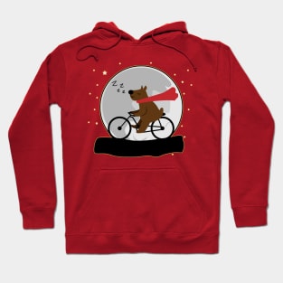 Cute Polar Bear Cycling At Night And Moon Hoodie